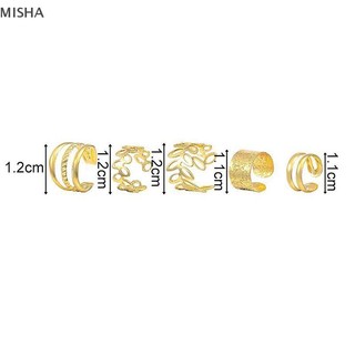 Misa 5 Cái / bộ Đơn Giản Cá Tính Vòng Đeo Tai Hợp Kim Trang Sức Cổ Điển Phụ Kiện Tai Cho Nữ Mặc Dự Tiệc Hàng Ngày