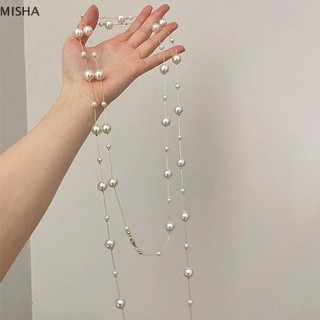 Misa Thanh Lịch Hai Lớp Mô Phỏng Ngọc Trai Áo Len Vòng Cổ Nữ Cổ Dài Dây Chuyền Vòng Cổ