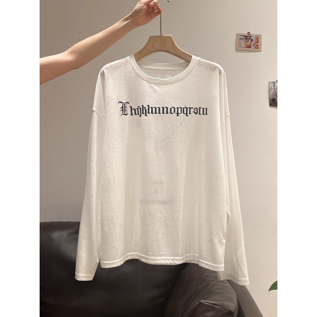 Milyfashion Letter In Hình Dài Tay T Chống Nắng Hơi Trong Suốt Mùa Hè Mỏng Rời Top