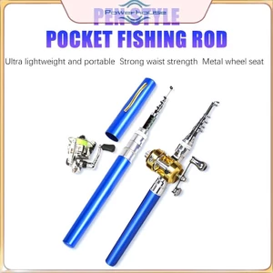 POWER Siêu Ngắn Thanh Bỏ Túi Thép Thanh Câu Cá Micro Nhỏ Cần Câu Cá 1m 1.4m 1.6 Trống Cuộn Đá Câu Cá.