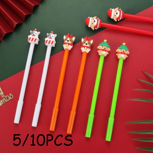 5 / 10 Chiếc Hoạt Hình Động Vật Trung Lập Bút Quà Tặng Giáng Sinh Sinh Giải Sinh Viên Công Cụ Viết Bút Nước Tạo Kiểu Dễ Thương Ký Bút