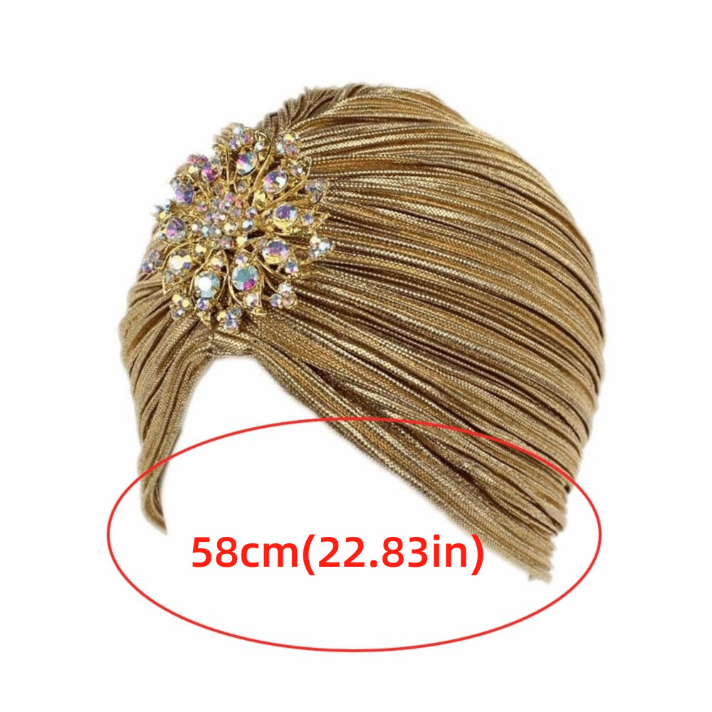 Mũ xếp nếp nữ FUJIZOU, Mũ xếp ly Bandana sang trọng Ấn Độ, Mũ hóa trị thoải mái Mũ quấn đầu Mũ len co giãn Chăm sóc tóc