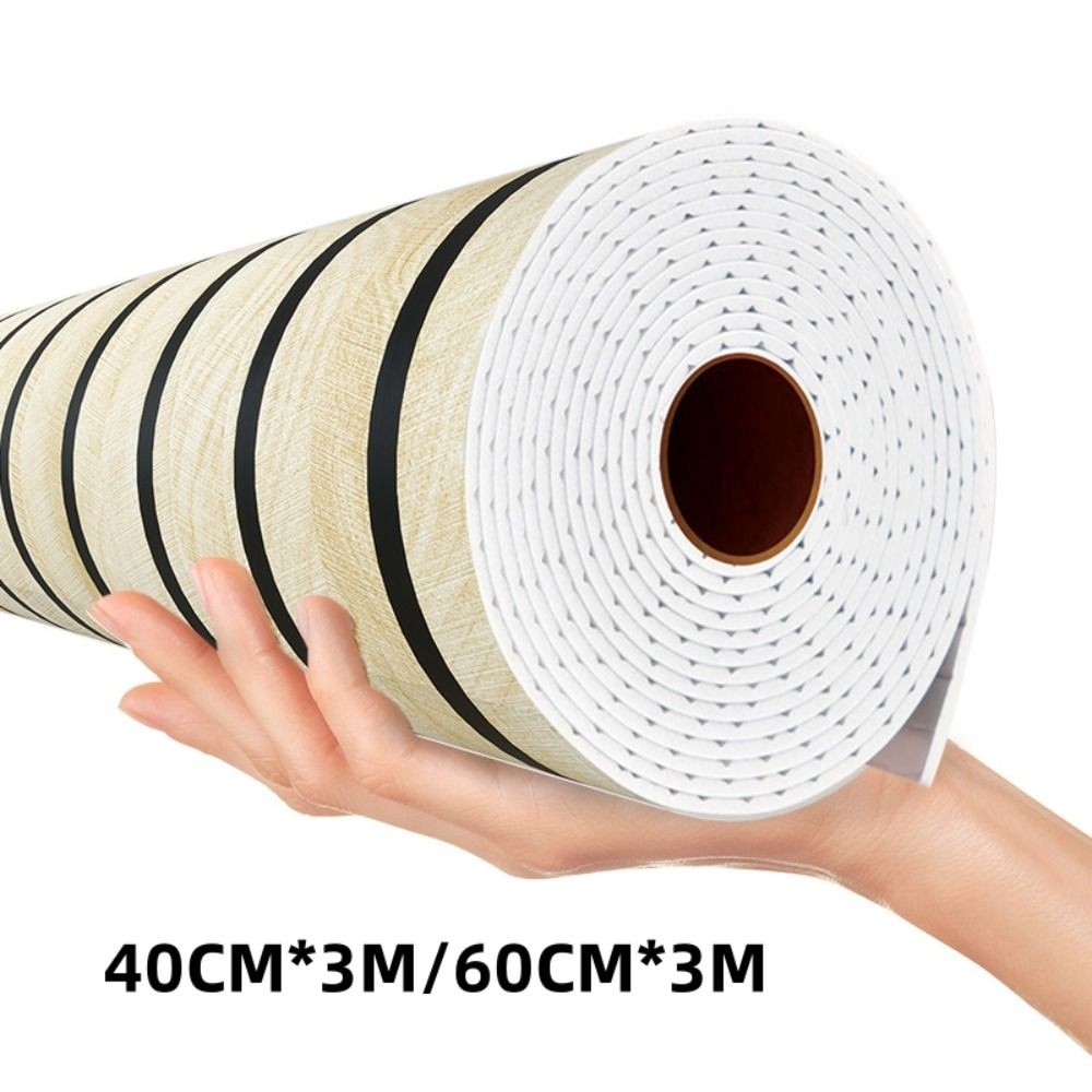 Trần xốp THFENG, Dán tường tự dính chống thấm nước, Họa tiết gỗ tuyến tính 0,6x3m Vỏ và dán giấy dán tường tại nhà