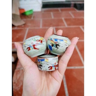 cóng mào tàu men rạn kẻ viền nâu