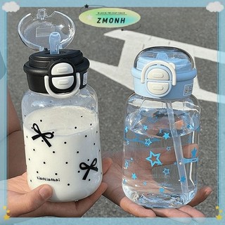 ZMONH Bình Nước Dễ Thương Có Ống Hút Nhựa Di Động -Up Cover Cốc Nước Cho Trẻ Em Chai Nước Chống Rò Rỉ Chai Uống Dễ Thương