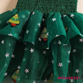 MG-Baby Girl Váy Giáng Sinh Không Tay Nơ Vai Đầm Dự Tiệc Cho Bé Váy Công Chúa