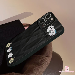 Ốp Lưng Cho IPhone 7Plus 15 12 14 11 16 17 13 Pro Max XR X XS Max 15 7 16 8 14 Plus SE Cặp Đôi Hoạt Hình Chii Kawa Sang Trọng Nếp Nhăn Không Đều Matte Soft Cover