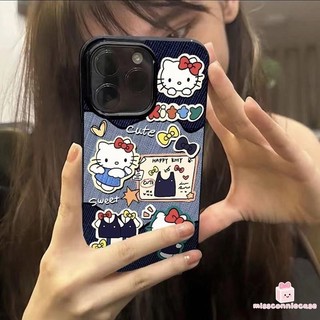 Ốp Lưng Cho Iphone 13 11 15 16 12 14 Pro Max 15 16 Plus XR XS X MAX Retro Cowboy Dễ Thương Nơ Mèo Kitty Sang Trọng Bề Mặt Bóng Mềm