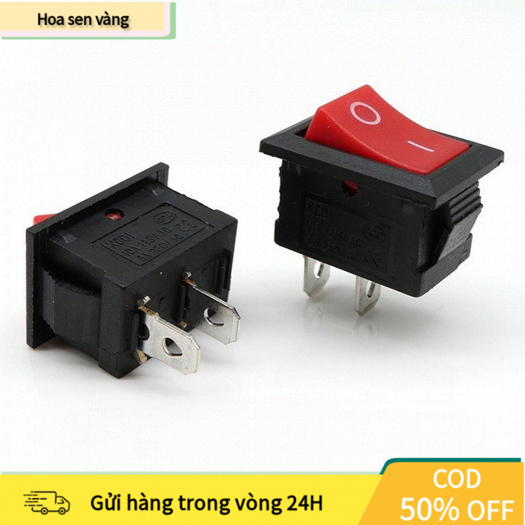 【24H】Công tắc ON/OFF mini, hỗ trợ định mức kép 6A-125V và 3A-250V, phù hợp cho nhiều ứng dụng điện gia dụng và công nghi