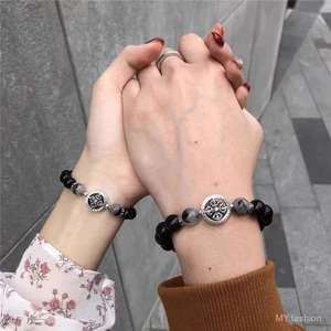Vòng Tay Cặp Đôi Nam Nữ Phong Cách Cao Cấp, Sang Trọng từ Ins Obsidian