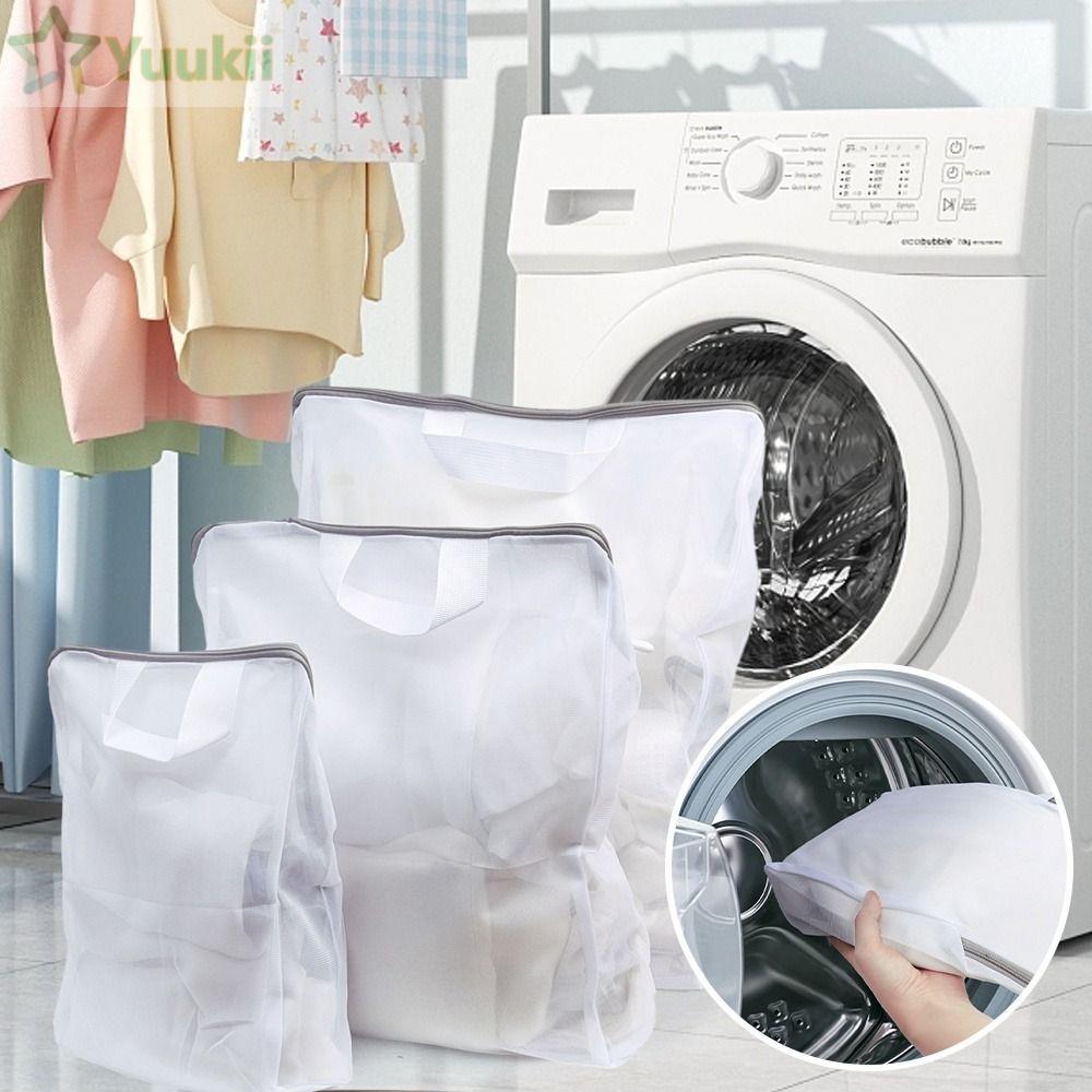 Túi lưới YUUKII đựng đồ lót, áo ngực, tất, có dây kéo; giỏ giặt polyester mịn cho máy giặt