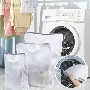 Túi lưới YUUKII đựng đồ lót, áo ngực, tất, có dây kéo; giỏ giặt polyester mịn cho máy giặt