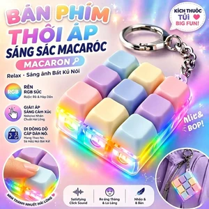 【🇻🇳Có sẵn kho】Bàn phím giảm căng thẳng Móc khóa Máy kiểm tra trục LED RGB LIGHT Fidget Thư giãn Nút DIY Keycap Fidget Quà tặng