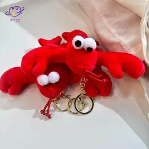 HFTOY Dễ Thương Crayfish Sang Trọng Đồ Chơi Móc Khóa Hoạt Hình Tôm Hùm Mềm Nhồi Bông Búp Bê Mặt Dây Chuyền Móc Khóa Ô Tô Bapa Túi Trang Trí Quà Tặng Trẻ Em ~