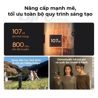DJI Osmo Pocket 4 - Camera quay vlog bỏ túi nhỏ gọn, cảm biến 1-inch CMOS, quay 4K/240fps, bộ nhớ trong 107GB