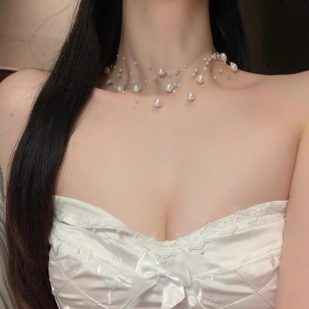Ánh Sáng Sang Trọng Niche Cao Cấp Người Nổi Tiếng Ngọc Trai Vòng Cổ Nữ Siêu Cổ Tích Tính Khí Thời Trang Người Ảnh Hưởng Cùng Phong Cách C