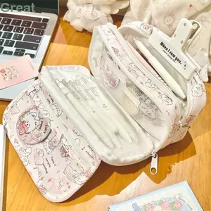 Bút chì TUYỆT VỜI, Túi văn phòng phẩm chó con dễ thương dung tích lớn, Đồ dùng học sinh trong suốt sáng tạo chất lượng cao Túi đựng mỹ phẩm
