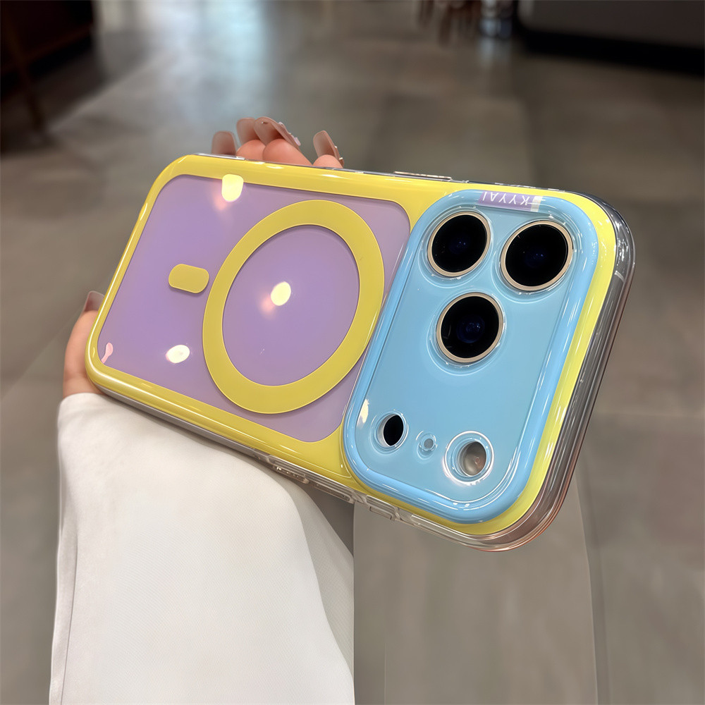 Ốp điện thoại từ tính tương phản chất lượng cao cho iPhone 17 Pro Max 14 15 16 pro max Bao gồm bảo vệ ống kính máy ảnh vỏ mềm Vỏ bảo vệ vỏ điện thoại