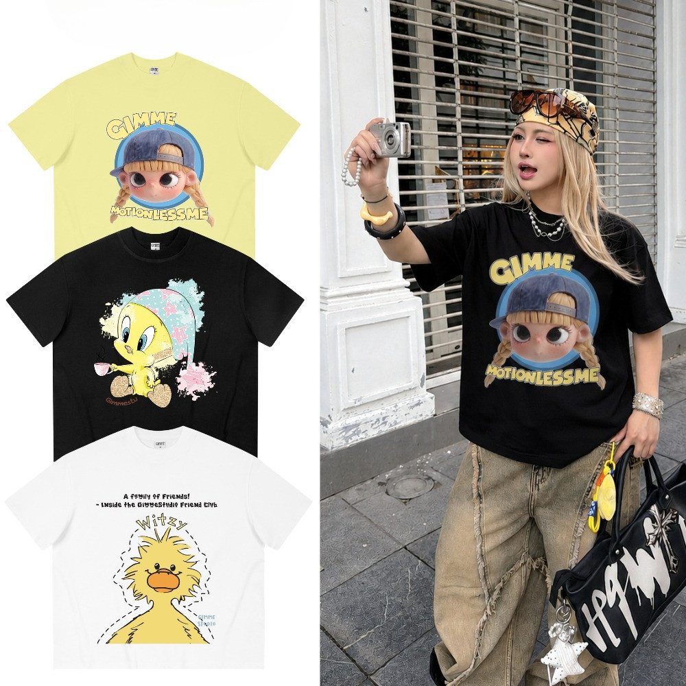（Giao hàng 24h）Angela Áo Thun Boxy Angela - Hoạt Hình Cartoon - Premium Cotton 220gsm Cotton 2 Chiều - GMBX52