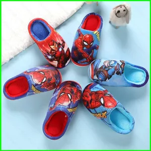 HT3 Người Sắt Người Nhện Captain America Trẻ Em Trẻ Em Bông Dép Mùa Thu Đông Bé Trai Chống Trơn Trượt Cotton Mềm Trong Nhà h
