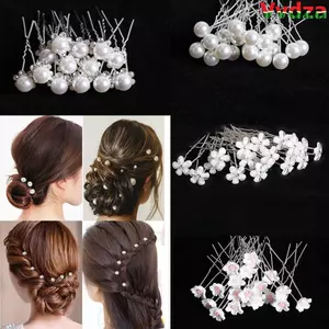 VVDZA 20 Chiếc Cô Dâu Kẹp Tóc Kim Cương Giả Chân Tóc Nĩa Cô Dâu Tiara Phụ Kiện Tóc Cô Dâu Mũ Đội Đầu