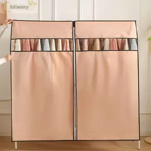 EDIWANY Dây Kéo Quần Áo Chống Bụi, Vỏ Móc Treo Áo Chống Bụi Dày, Dụng Cụ Sắp Xếp Tủ Quần Áo Chống Thấm Nước Dung Tích Lớn Không Dệt Hiện Đại Cho Phòng Ngủ
