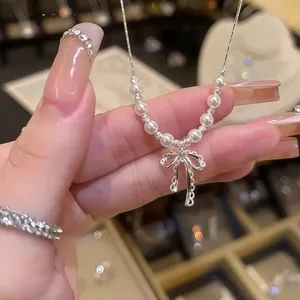 2026 Phong Cách Mới Lily Của Thung Lũng Nút Thắt Hạt Tua Rua Vòng Cổ Nữ Ánh Sáng Sang Trọng Thiết Kế Niche Xương Đòn Dây Xích Pháp Nhẹ Nhàng Phong Cách 26.3.22