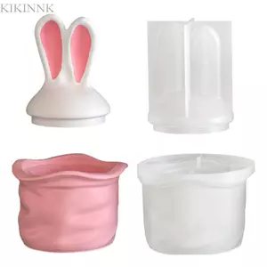 KIKIN Sáng Tạo Tai Dài Thỏ Khuôn Silicon Cho Dự Án Hộp Đựng Đồ DIY