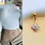 < YEI > Nhẫn Nút Bụng Cong Pha Lê Dainty Thiết Kế Bướm Rốn Xuyên Trang Sức Không gây kích ứng cho Nữ Đảng Đi Biển Du Lịch Mới