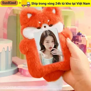SUNKISSD Photocard, Bear / Rabbit / Chick Hộp đựng thẻ ảnh đa chức năng, Thời trang hoạt hình dễ thương sang trọng Hình ảnh thần tượng Vỏ bảo vệ học sinh