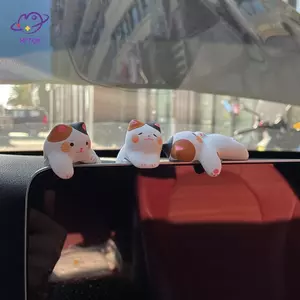 HFTOY 3pcsputer Màn Hình Đồ Trang Trí Nhỏ Để Bàn Búp Bê Mèo Thỏ Trang Trí Nhà Luy Mèo Nhựa Hình Phụ Kiện Gia Đình ~