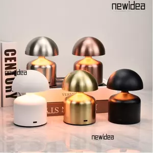 Đèn ngủ LED NEWIDEA, Đèn chiếu sáng có thể điều chỉnh ba cấp độ USB có thể sạc lại hình nấm, Cảm biến cảm ứng bóng kim loại cổ điển Đọc sách Đèn đầu giường Trang trí phòng ngủ
