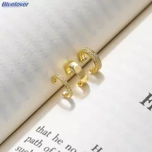 Bluelover Tinh Tế Zircon Dễ Thương Kẹp Bông Tai Nữ Bule Tai Vòng Đeo Không Xuyên Giả Sụn Tai Cho Nữ Trang Sức Thời Trang Mới
