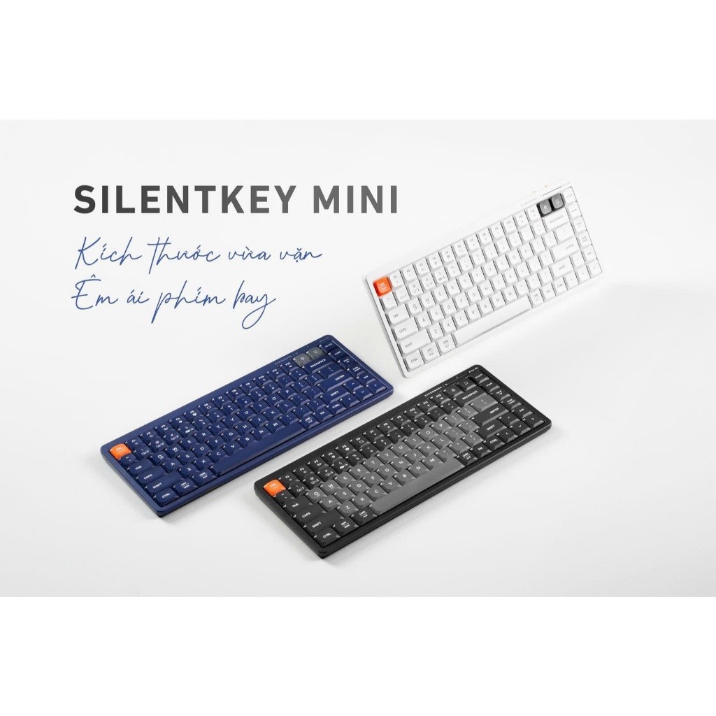 Bàn phím không dây HyperWork SilentKey Mini HPW-TS01M - Bảo Hành Chính Hãng 12 Tháng