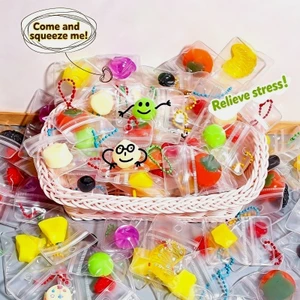 Đồ chơi Squishy trái cây Mini thực tế đa phong cách có bao bì độc lập cho phần thưởng mẫu giáo và túi Goodie dự tiệc