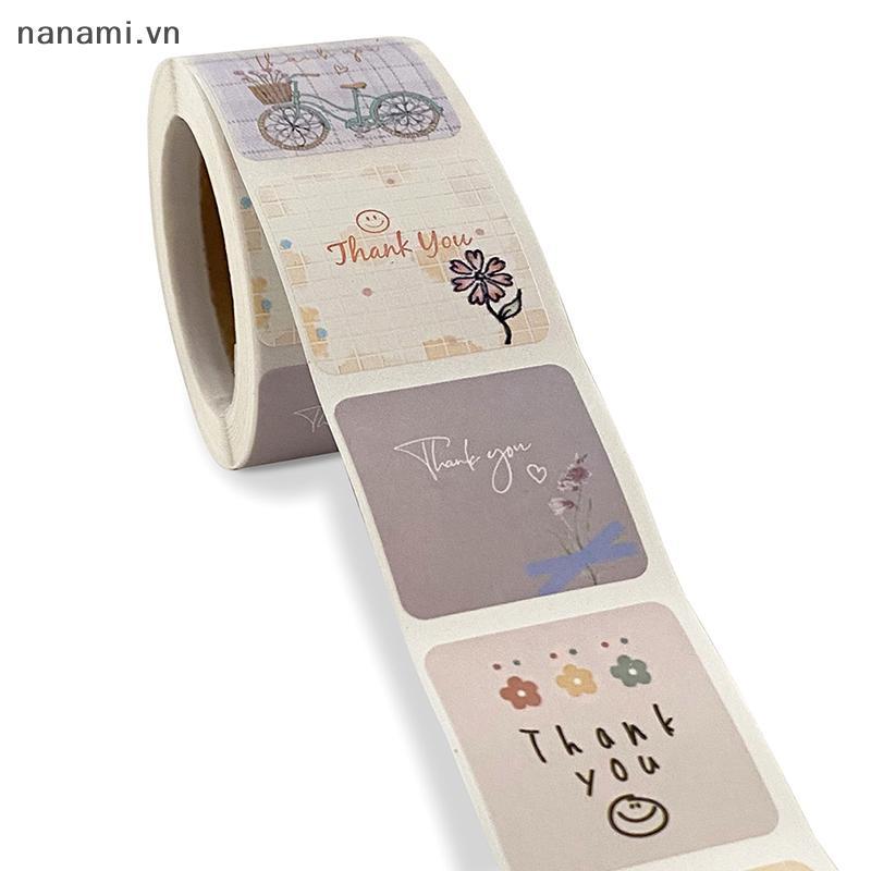 [nanami] 300 Cái / cuộn Hoạt Hình Dễ Thương Hoa Cảm Ơn Bạn Stiers Ngày Lễ / Sinh Nhật / Tiệc Cưới Quà Tặng Trang Trí Con Dấu Stier Nhãn Phong Bì Nướng Bánh [VN]