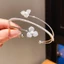 Vòng tay mở IFASIN, Vòng tay hoa có thể điều chỉnh bằng đồng, Vòng đeo tay Zirconia Micro-Set nhiều lớp