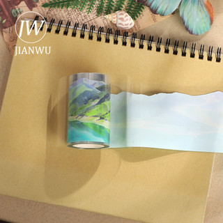 JIANWU 65mm * 5m Vintage Núi Hồ Vật Liệu Phong Cảnh Cắt Băng Thêu Sò PET Sáng Tạo DIY Tạp Chí Văn Phòng Phẩm