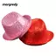 Mũ Jazz MARGREDY, Cosplay Sequins Panama Cap, Hóa Trang Thời Trang Sáng Bóng Sân Khấu Múa Mũ Nam Nữ