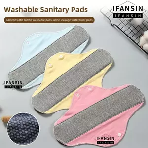Băng vệ sinh bằng vải kinh nguyệt IFASIN, Tã mềm mại chống trượt dành cho người lớn, Tấm lót vệ sinh nữ tính Thời kỳ người cao tuổi Ngăn ngừa rò rỉ nước tiểu Tấm lót quần lót tái sử dụng