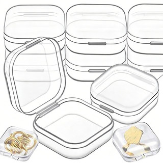 Hộp đựng đồ trang sức cầm tay Mini trong suốt - Hộp đựng tai nghe bằng nhựa vuông