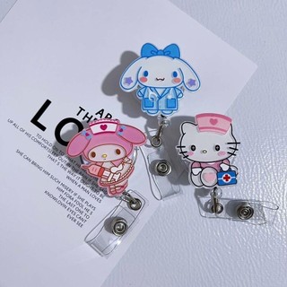 BACK2LIFE Cuộn Huy Hiệu Có Thể Thu Vào, My Melody Cinnamoroll Kẹp Thẻ ID, Sử Dụng Bệnh Viện Kawaii Pochacco