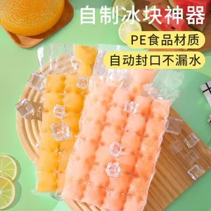 🔥phụ kiện đồ uống mát dụng cụ làm đá tại nhà túi làm đá viên Hộ Gia Đình Dùng Một Lần Túi Đá Thực Phẩm Tự Dán Băng Khay Túi Kín Đá Đông Lạnh Khuôn Dụng Cụ Tiện Dụng Tủ Lạnh