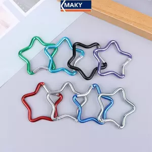 MAKY Năm Cánh Hình Ngôi Sao Nhôm Carabiner Móc Chìa Khóa Kẹp Cắm Trại Ngoài Trời Móc Khóa Móc Chai Treo Bule VN