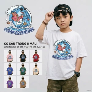 Áo thun bé trai basic học sinh tiểu học Phong cách Hàn Quốc Mềm mại Dễ phối đồ