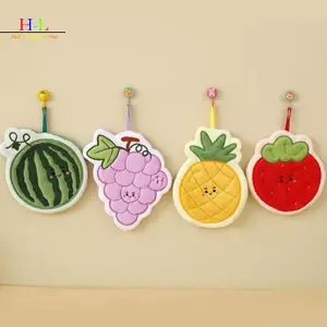 HL Trái Cây Khăn Tay Nhà Bếp Thấm Hút Vải Lau Treo Qui Sấy San Hô Lông Cừu Rag Phòng Tắm Hoa Tay Vải Đồ Dùng Nhà LMWU