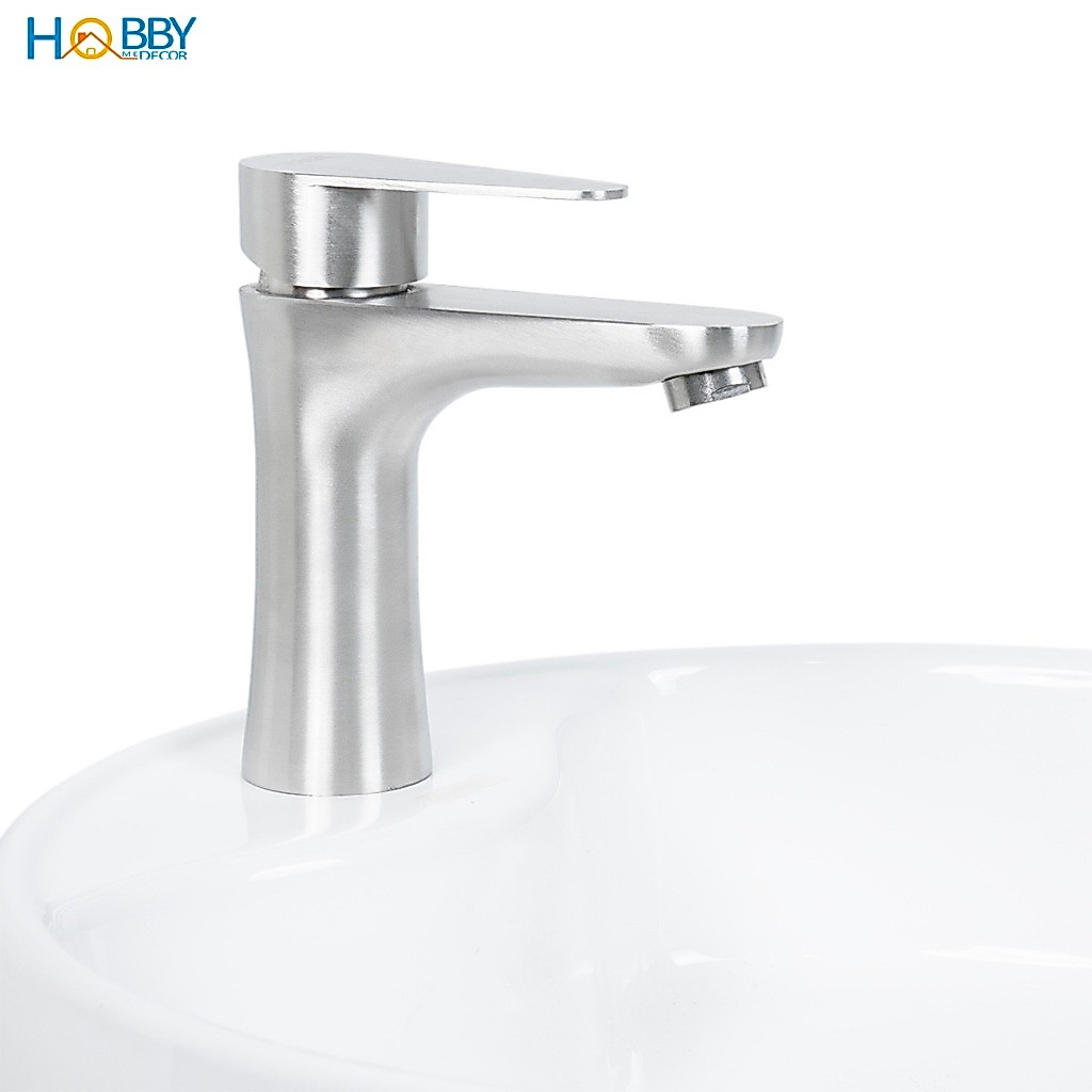 Vòi chậu rửa mặt lavabo xả lạnh inox 304 Hobby home decor LBL2
