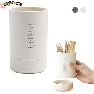 Giá đỡ bàn chải trang điểm HIGHVIEWLS, Giá đỡ bút để bàn di động nhiều lớp, Công suất lớn tối giản Dụng cụ sắp xếp bút đa chức năng Văn phòng phẩm sinh viên
