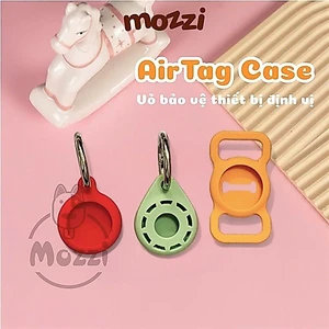 Vỏ bọc bảo vệ Airtag gắn vòng cổ chó mèo móc khoá treo túi xách silicon cao cấp | Pettag Mozzi