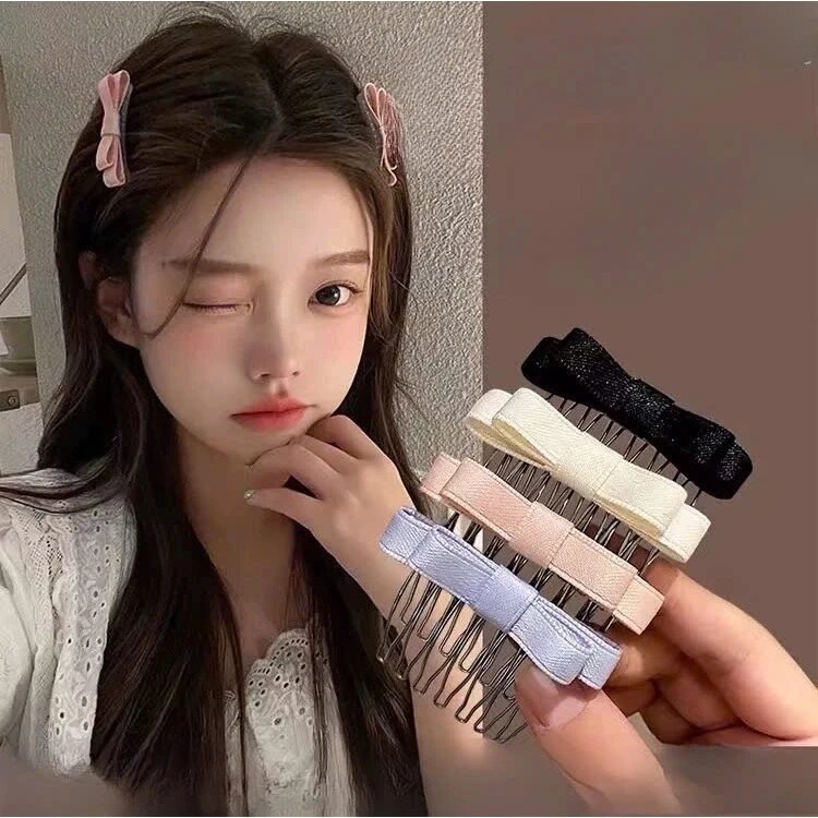 2 Chiếc Nơ Tóc Vương Miện Lược Mềm Mại Mịn Satin Nơ Kim Loại U Pin Lược Tóc Cho Mọi Loại Tóc Nữ Hàng Ngày Thanh Lịch Kiểu Cố Định Trang Trí Ngày Lễ Hiện Nay